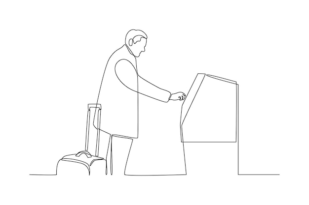 Dibujo continuo de una línea Usted ha llegado concepto ilustración vectorial Doodle