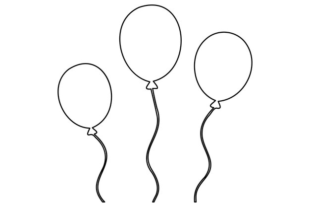 Dibujo continuo de una línea del vector de contorno aislado del globo Ilustración
