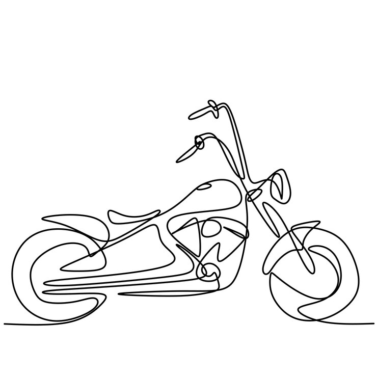 Dibujo continuo de una línea de la vieja motocicleta vintage clásica Moto retro fresca aislada sobre fondo blanco Concepto de transporte de motocicletas antiguas en diseño minimalista Ilustración vectorial