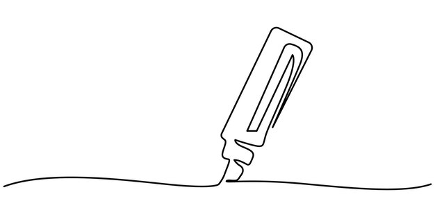 Dibujo continuo de un marcador de una línea Un marcador de un marcado Un marcador del marcador Un dibujante de una línea