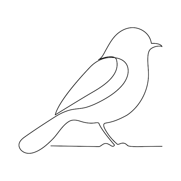 Dibujo continuo de una sola línea de arte de vuelo de pájaros Diseño ilustrado vectorial de una línea
