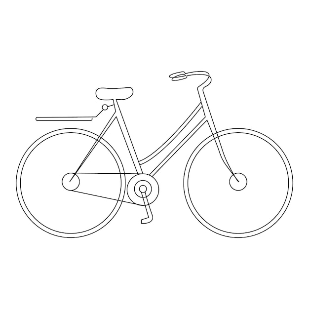 dibujo continuo de una sola línea de bicicleta y concepto de día de bicicleta ilustración de arte vectorial de una línea