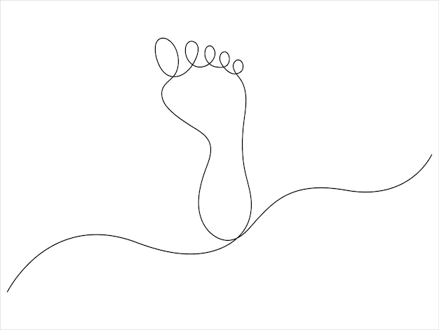 Dibujo continuo de una sola línea de elegancia pierna femenina en ilustración vectorial de estilo lineal simple