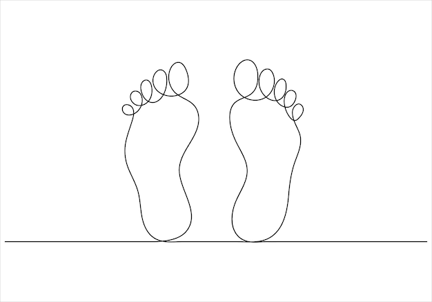 Dibujo continuo de una sola línea de elegancia pierna femenina en ilustración vectorial de estilo lineal simple