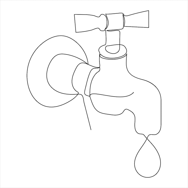 Vector dibujo continuo de una sola línea gota de agua de la tierra y concepto de ilustración vectorial del día mundial del agua