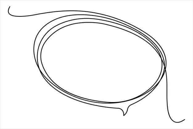 Un dibujo continuo de una sola línea del icono de burbuja de habla Cuadro de texto de conversación Cuadro de mensaje de retroalimentación y co.