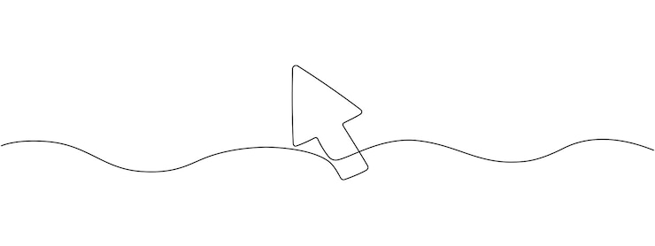 Vector dibujo continuo de una sola línea de la ilustración vectorial del ícono de la flecha del cursor