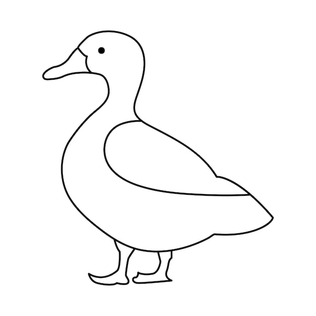 dibujo continuo de una sola línea de pato pájaro de agua ilustración de arte vectorial