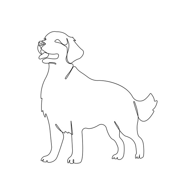 Dibujo continuo de una sola línea del vector conceptual del Día Nacional del Golden Retriever