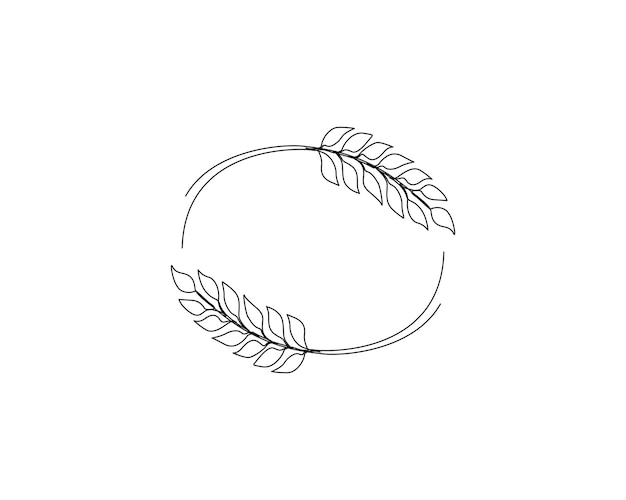 Dibujo continuo de trigo o grano en una línea