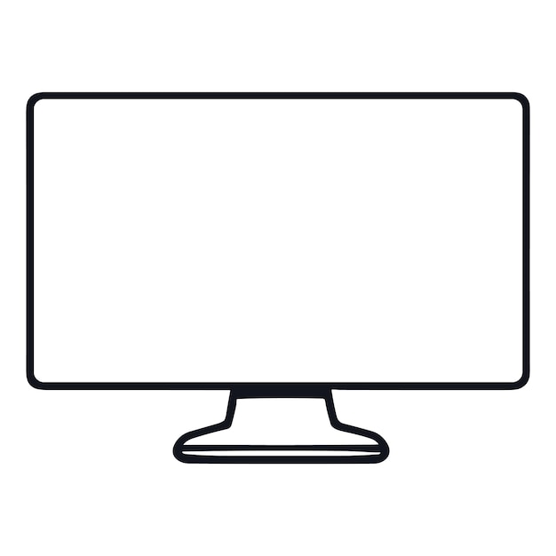 Dibujo del contorno de la computadora portátil Ilustración vectorial