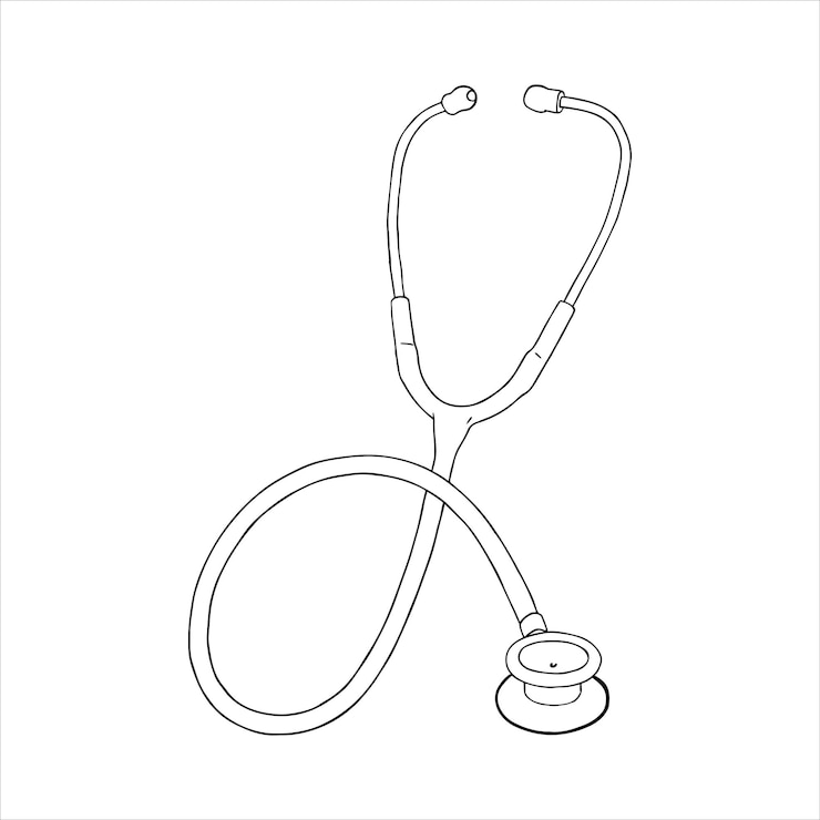Vector dibujo del contorno del estetoscopio