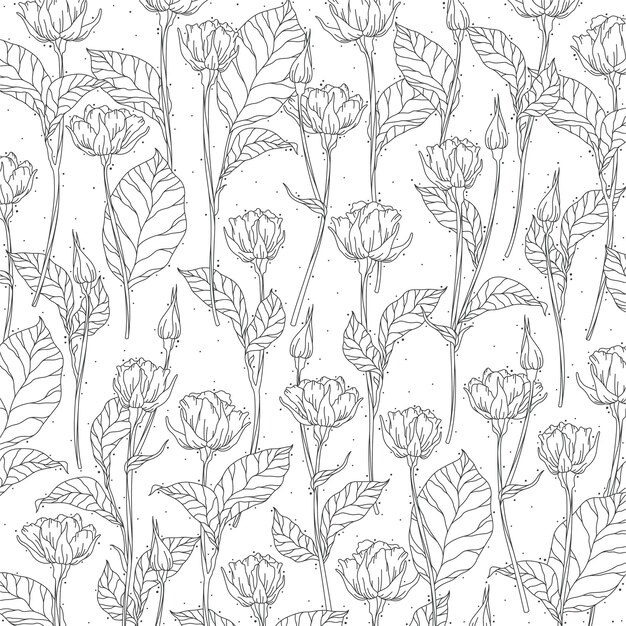 Dibujo de contorno floral 02