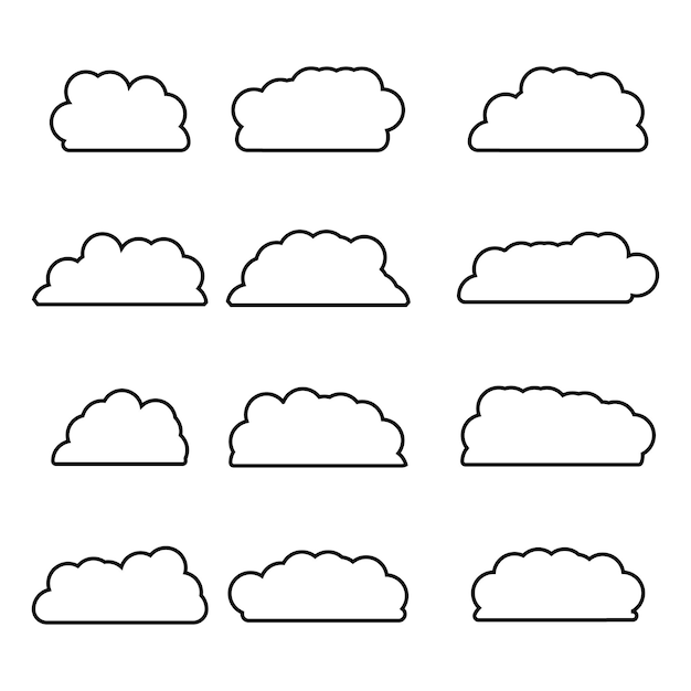 dibujo del contorno de la forma de la nube