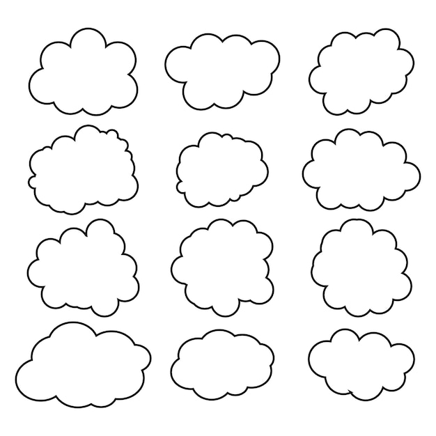 dibujo del contorno de la forma de la nube