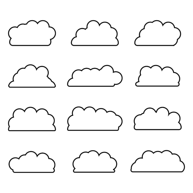 dibujo del contorno de la forma de la nube