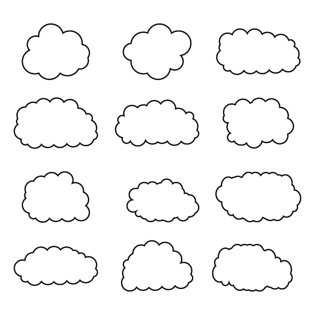 dibujo del contorno de la forma de la nube