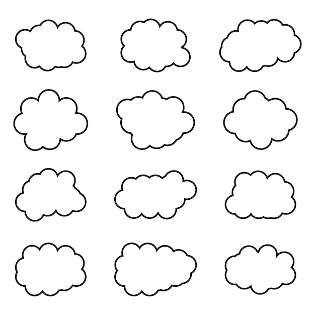 dibujo del contorno de la forma de la nube