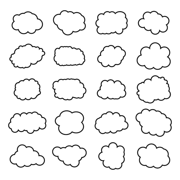 dibujo del contorno de la forma vectorial de la nube