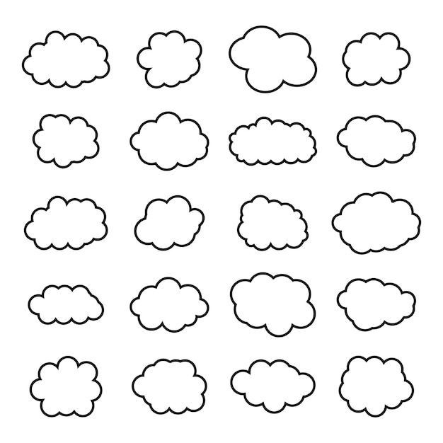 dibujo del contorno de la forma vectorial de la nube