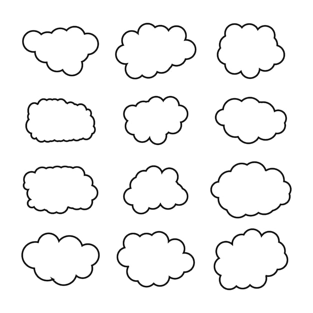 dibujo del contorno de la forma vectorial de la nube