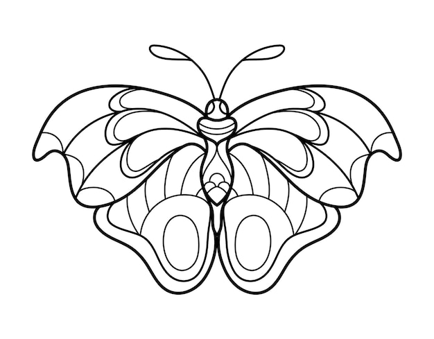 Dibujo de contorno de mariposa para niños