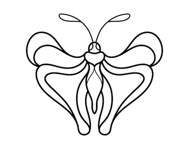 Dibujo de contorno de mariposa para niños