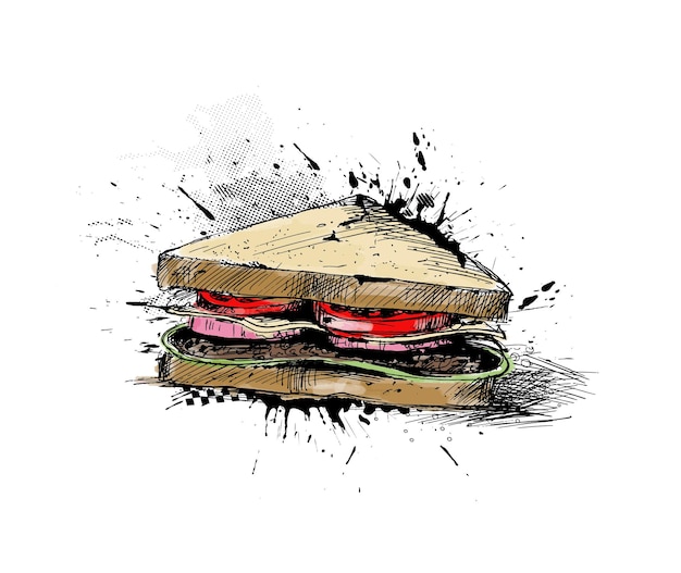 Dibujo de contorno de sándwich