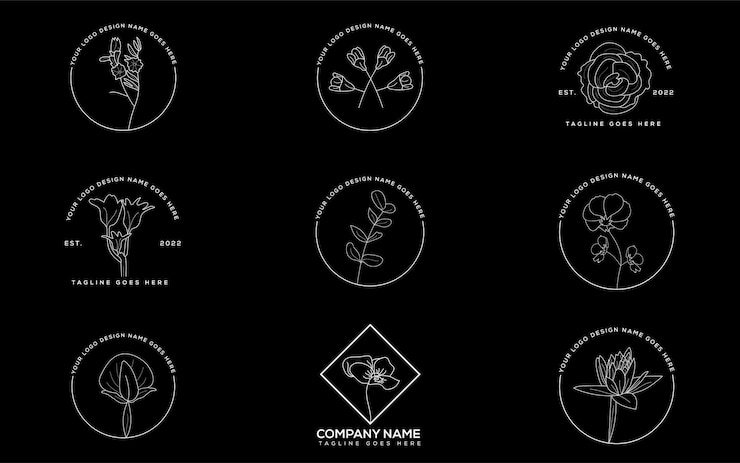 Vector dibujo de contorno vectores flor icono fondo floral rose logo patrón fotos ramo clipart