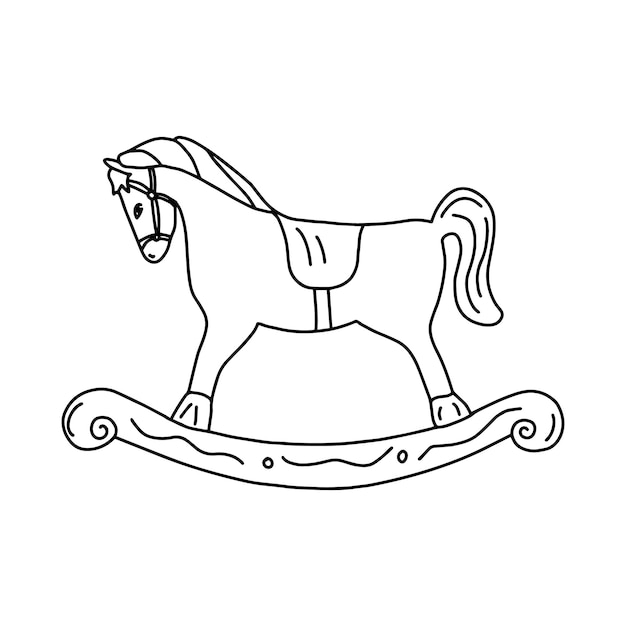 Dibujo del contorno vectorial del caballo en movimiento