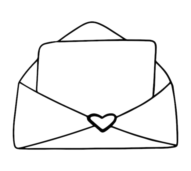 El dibujo del corazón de la carta de amor