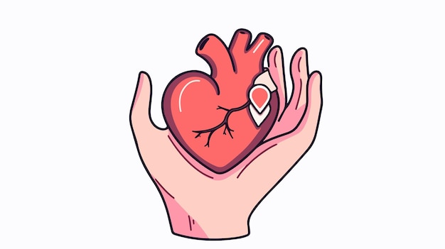 un dibujo de un corazón con un corazón en él