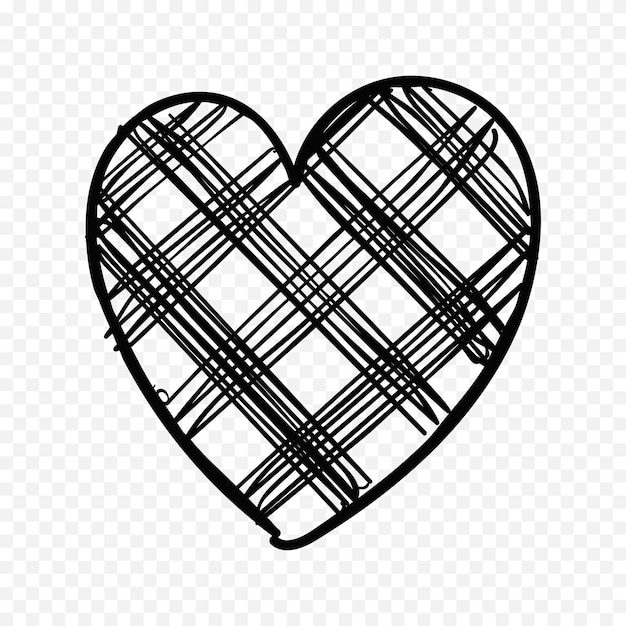 Dibujo de corazón dibujado a mano en fondo blanco