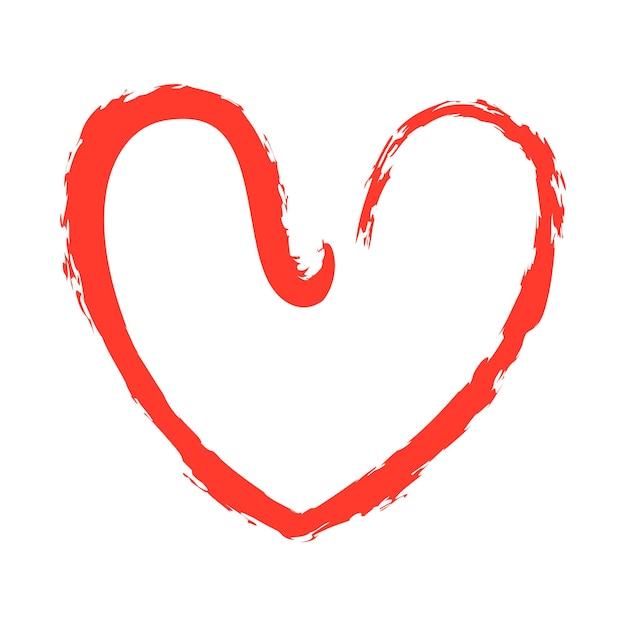 Dibujo de corazón en estilo dibujado a mano Corazón en estilo garabateado Corazón estilizado aislado del fondo