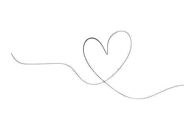Dibujo de corazón de línea continua