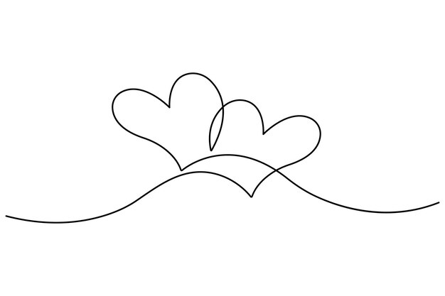 un dibujo de un corazón con una línea dibujada en él