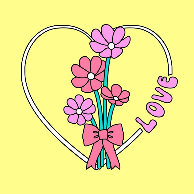 un dibujo de un corazón con la palabra amor en él