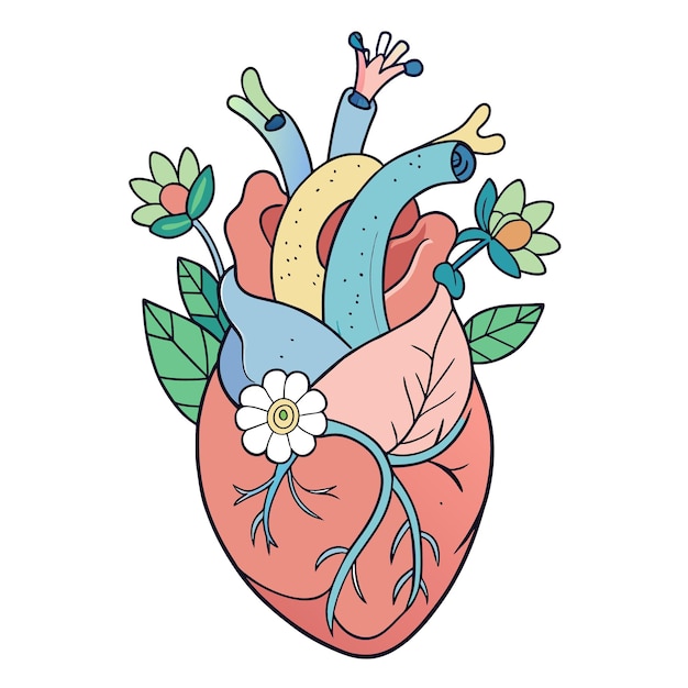 un dibujo de un corazón con una persona en él