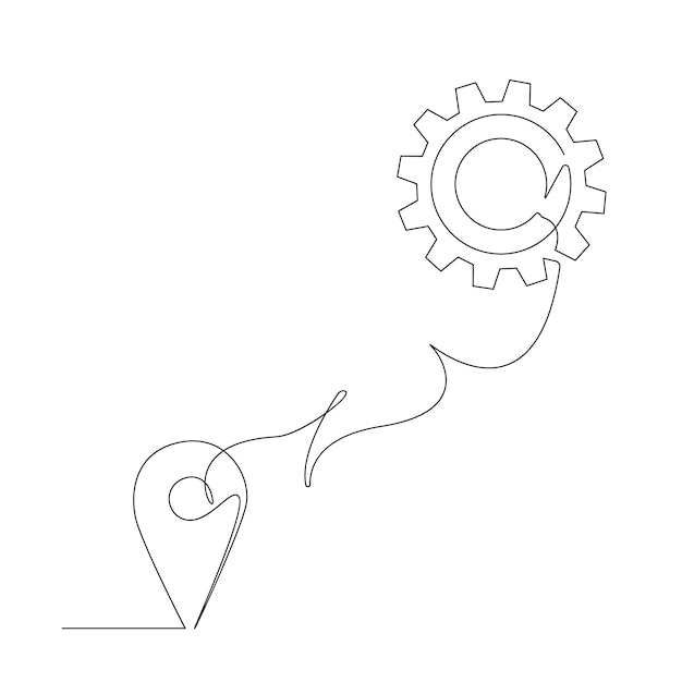 Vector un dibujo de un corazón con una persona sosteniendo engranajes