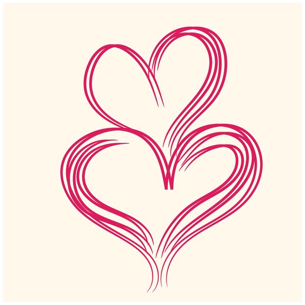 un dibujo de un corazón con un remolino rosa en el medio