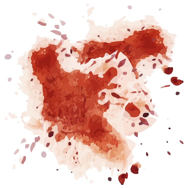 Un dibujo de un corazón rojo con una mancha roja en él