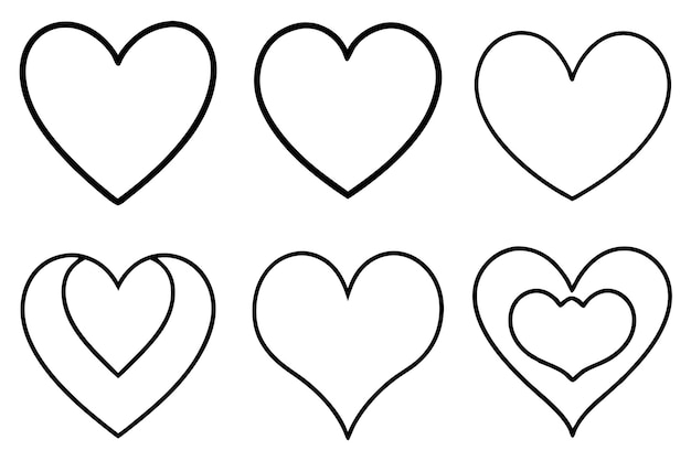 un dibujo de corazones dibujados sobre un fondo blanco