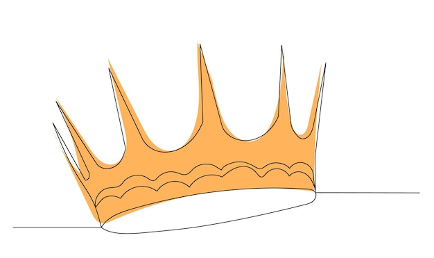 Dibujo de corona por un vector de línea continua