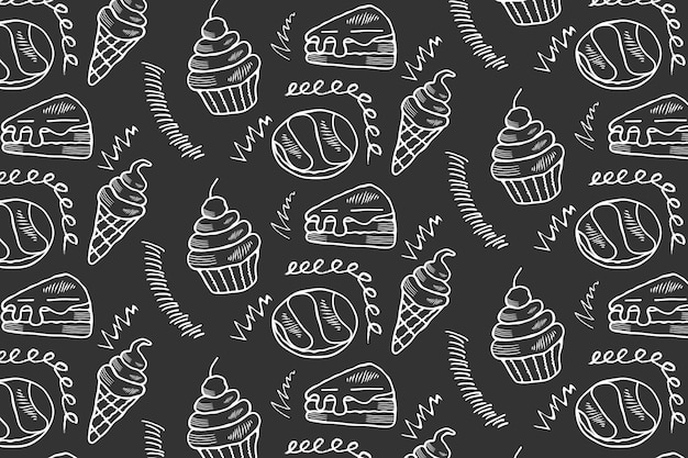 Dibujo sin costuras en estilo retro vintage Ilustración de vector de patrón