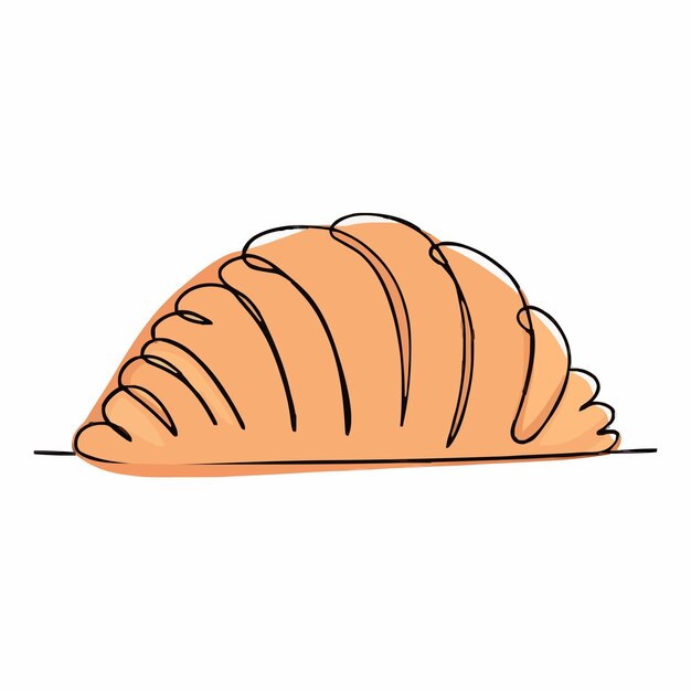 un dibujo de un croissant con un dibujo un croissant