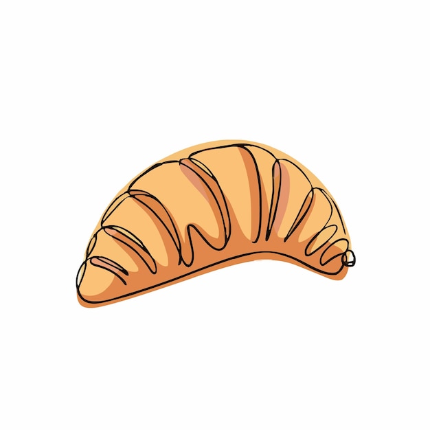 un dibujo de un croissant con un dibujo un croissant