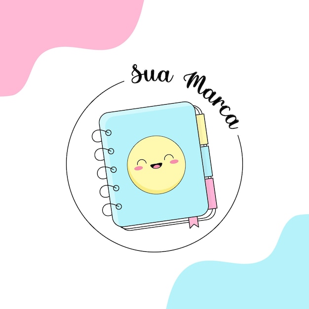 un dibujo de un cuaderno con una cara dibujada en él
