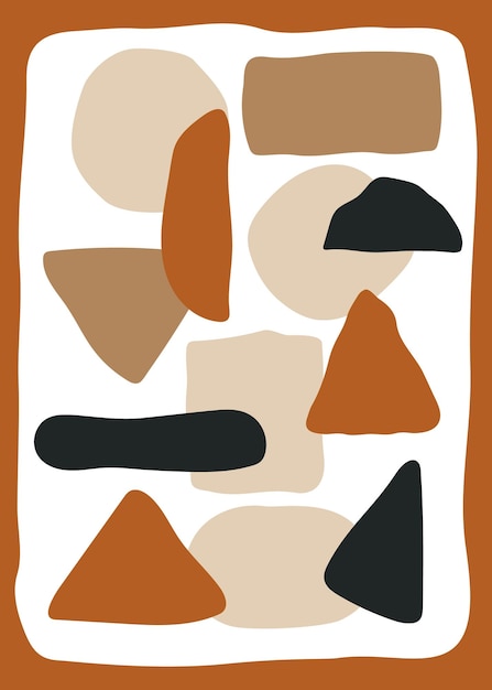 Un dibujo de un cuadrado con un diseño en negro y naranja.