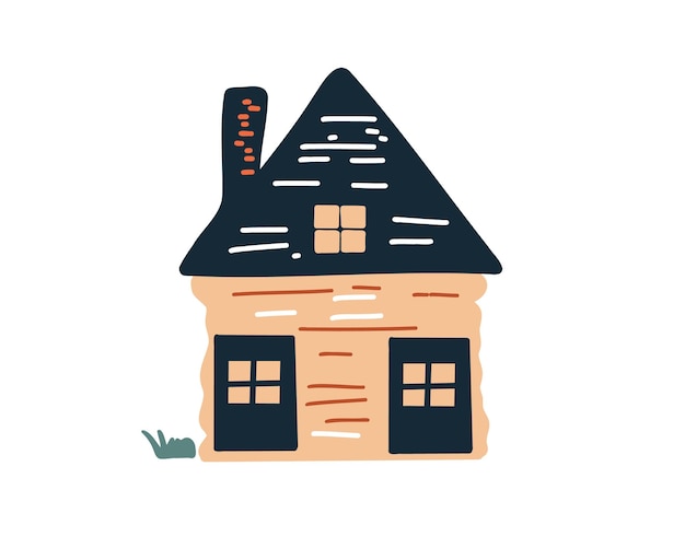El dibujo de un cuento de hadas de una casa de campo