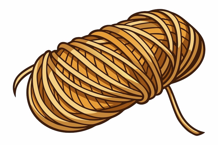 Vector un dibujo de una cuerda con una aguja en ella